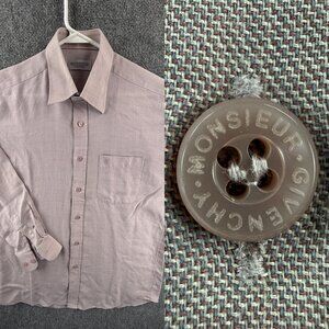 Givenchy 100 Point Monsieur Pink Long Sleeve Button Up Pocket Solid Shirt Mens